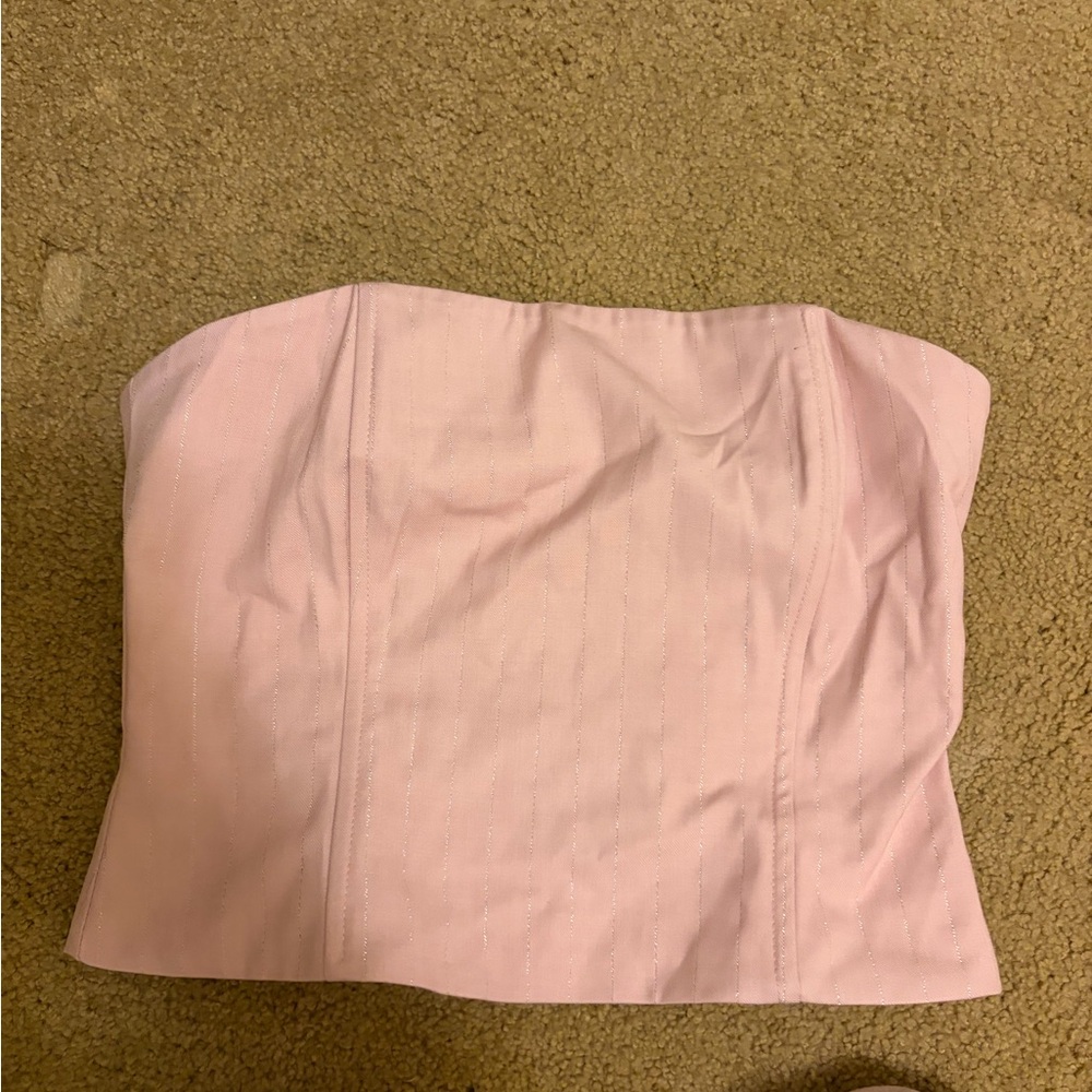 White Fox Pink Strapless Corset Top
